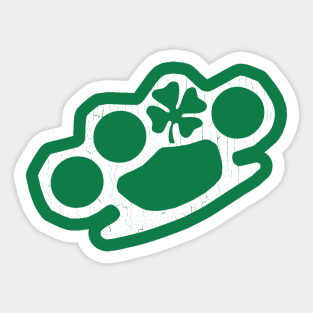 IRISH Brass Knuckles with Shamrock (vintage look) Sticker